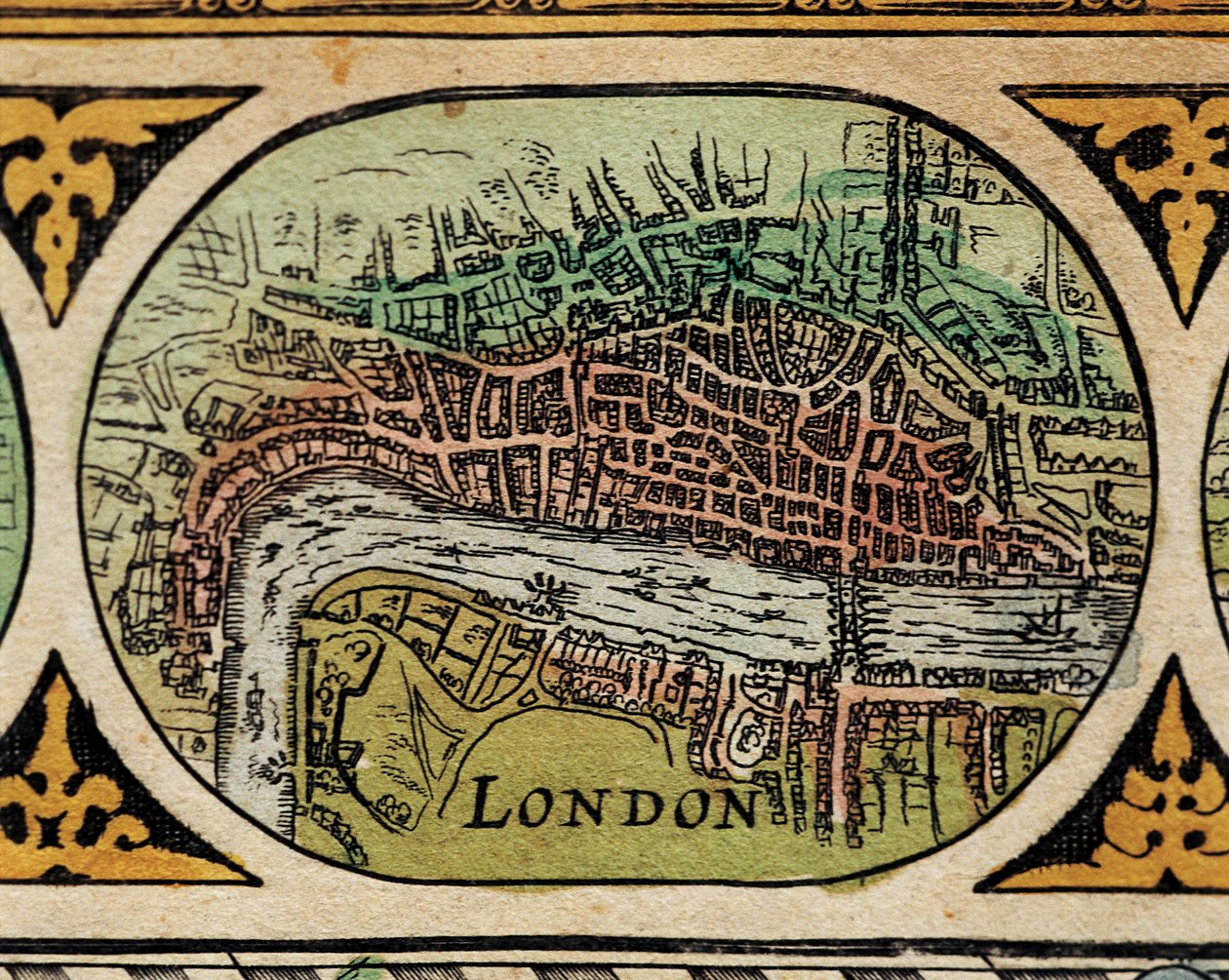 “" Representation of the City of London "” Detail of a world map in “" The Theatre of the World "” by Willem Janszoon Blaeu (1571-1638) 作者 威廉·布劳