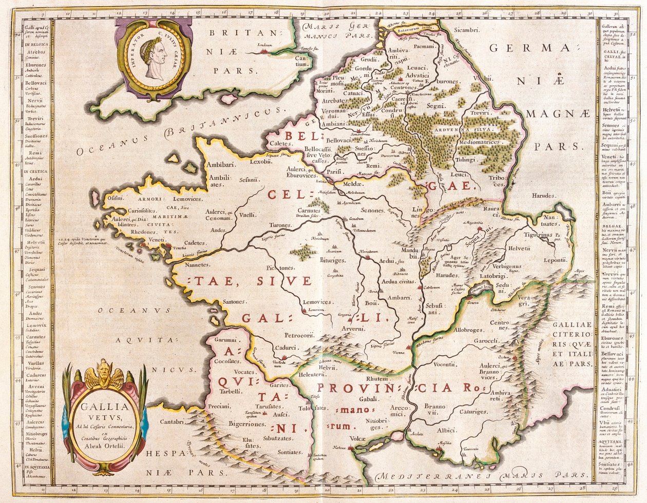 恺撒时期的罗马帝国，载于威廉-布劳著《Theatrum Orbis Terrarum, sive Atlas Novus》，阿姆斯特丹 作者 威廉·布劳