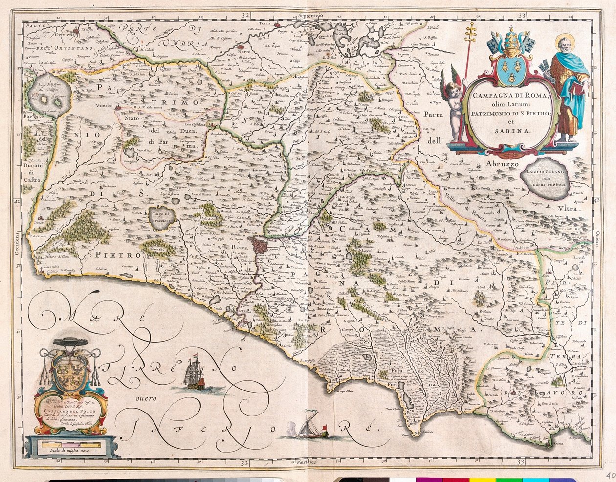 意大利罗马，阿姆斯特丹 Willem Blaeu 绘制的 "Theatrum Orbis Terrarum, sive Atlas Novus "中 作者 威廉·布劳