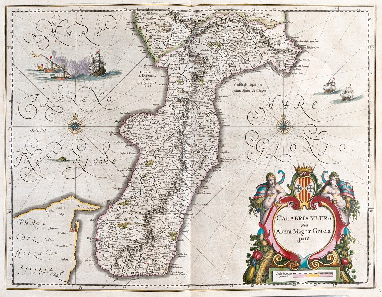 意大利卡拉布里亚南部，阿姆斯特丹 Willem Blaeu 的《Theatrum Orbis Terrarum, sive Atlas Novus》中 作者 威廉·布劳