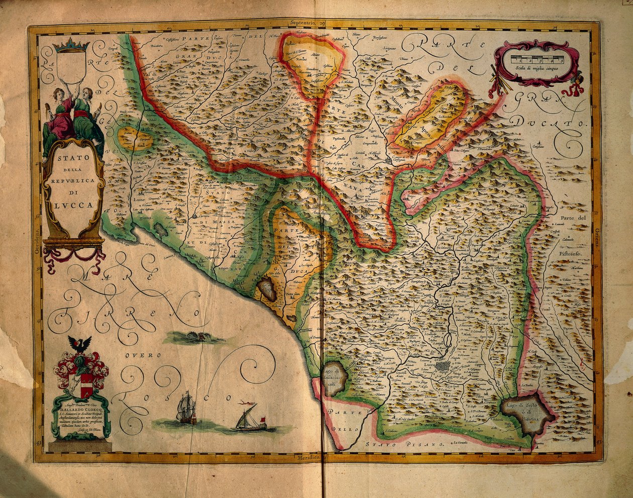 意大利卢卡州，来自Willem Blaeu的Regionum Italiae。 作者 威廉·布劳