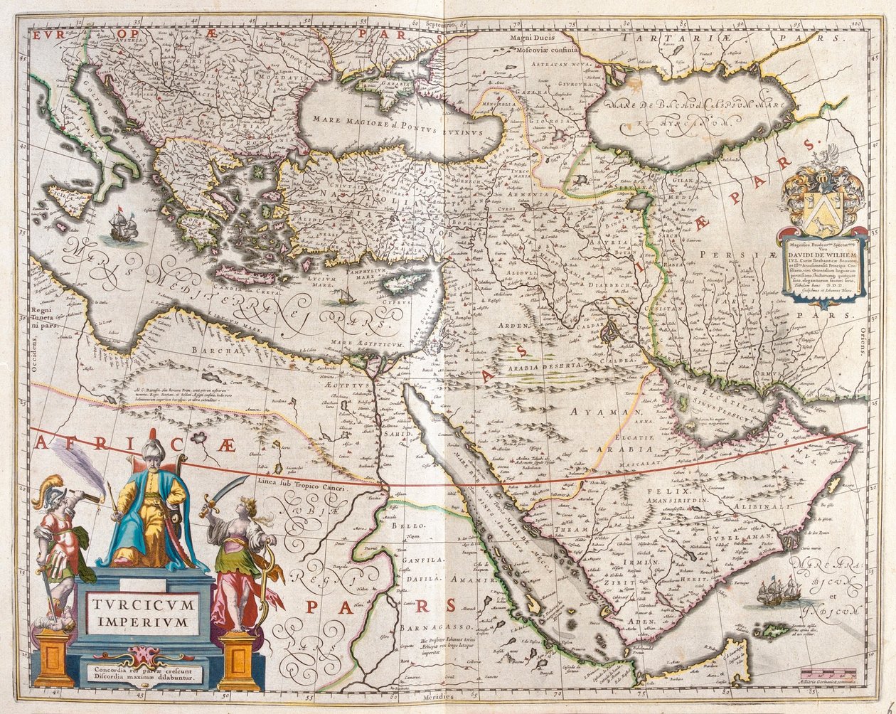 土耳其帝国，载于威廉-布劳的 "Theatrum Orbis Terrarum, sive Atlas Novus"，阿姆斯特丹 作者 威廉·布劳