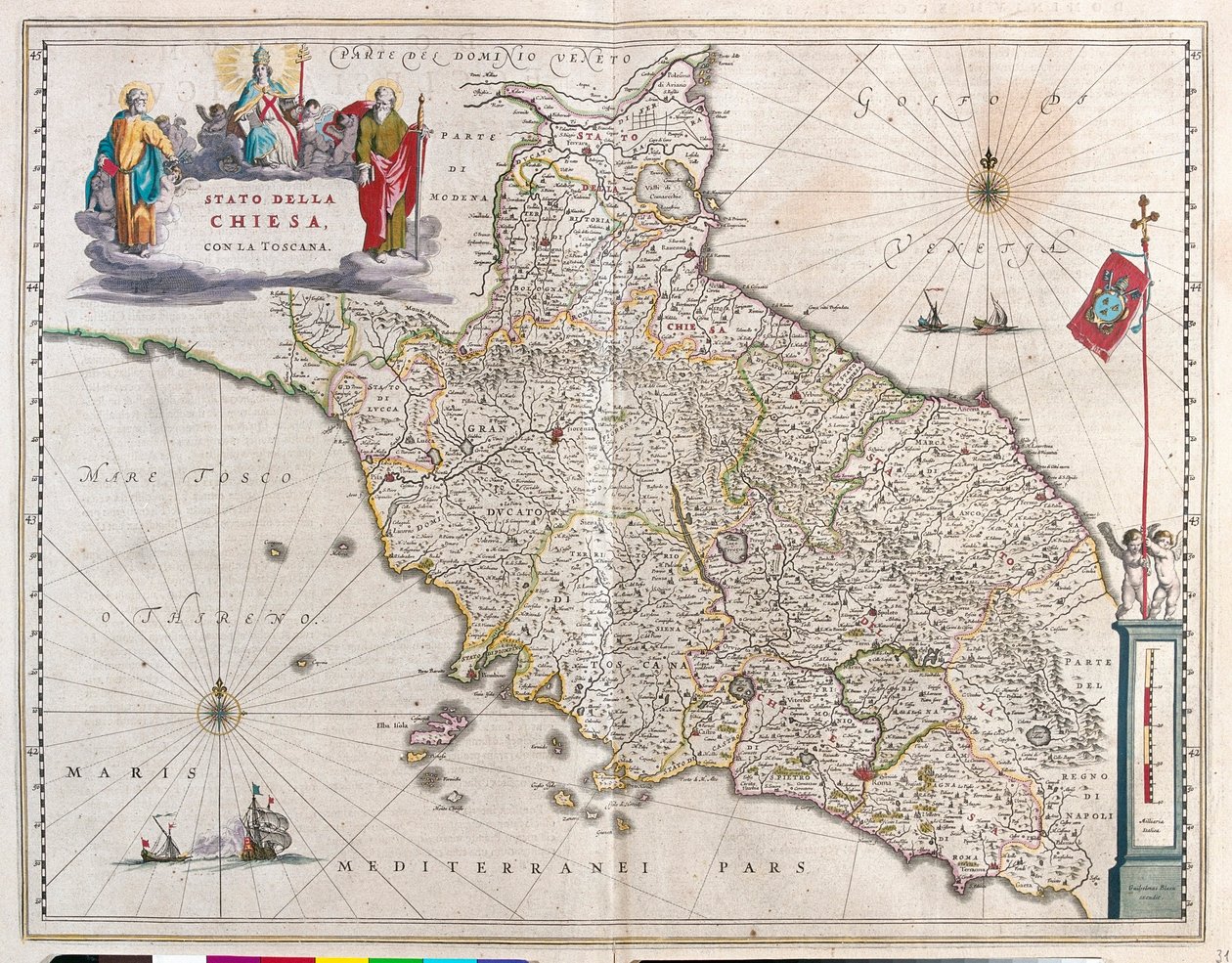 托斯卡纳和梵蒂冈，意大利，阿姆斯特丹，威廉-布劳的 "Theatrum Orbis Terrarum, sive Atlas Novus "中 作者 威廉·布劳