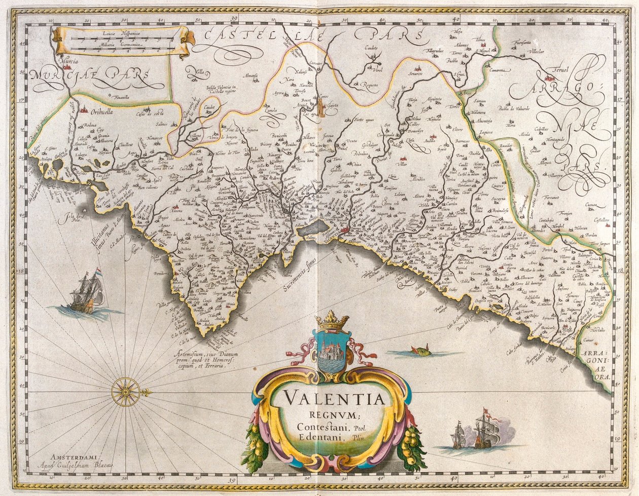 瓦伦西亚，阿姆斯特丹 Willem Blaeu 的《Theatrum Orbis Terrarum, sive Atlas Novus》中 作者 威廉·布劳