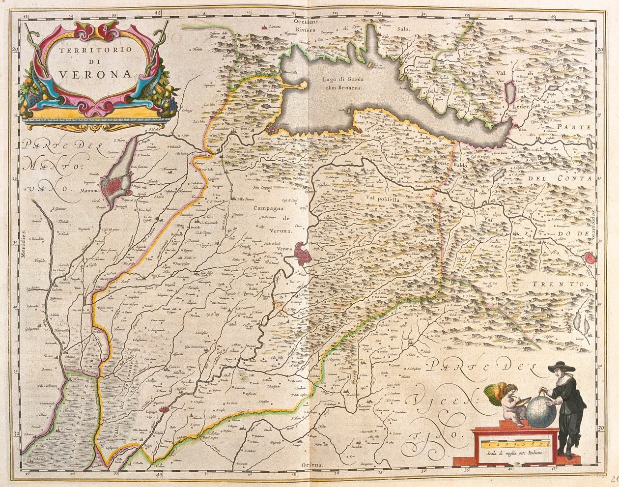 意大利维罗纳，阿姆斯特丹威廉-布劳（Willem Blaeu）的 "Theatrum Orbis Terrarum, sive Atlas Novus "中 作者 威廉·布劳