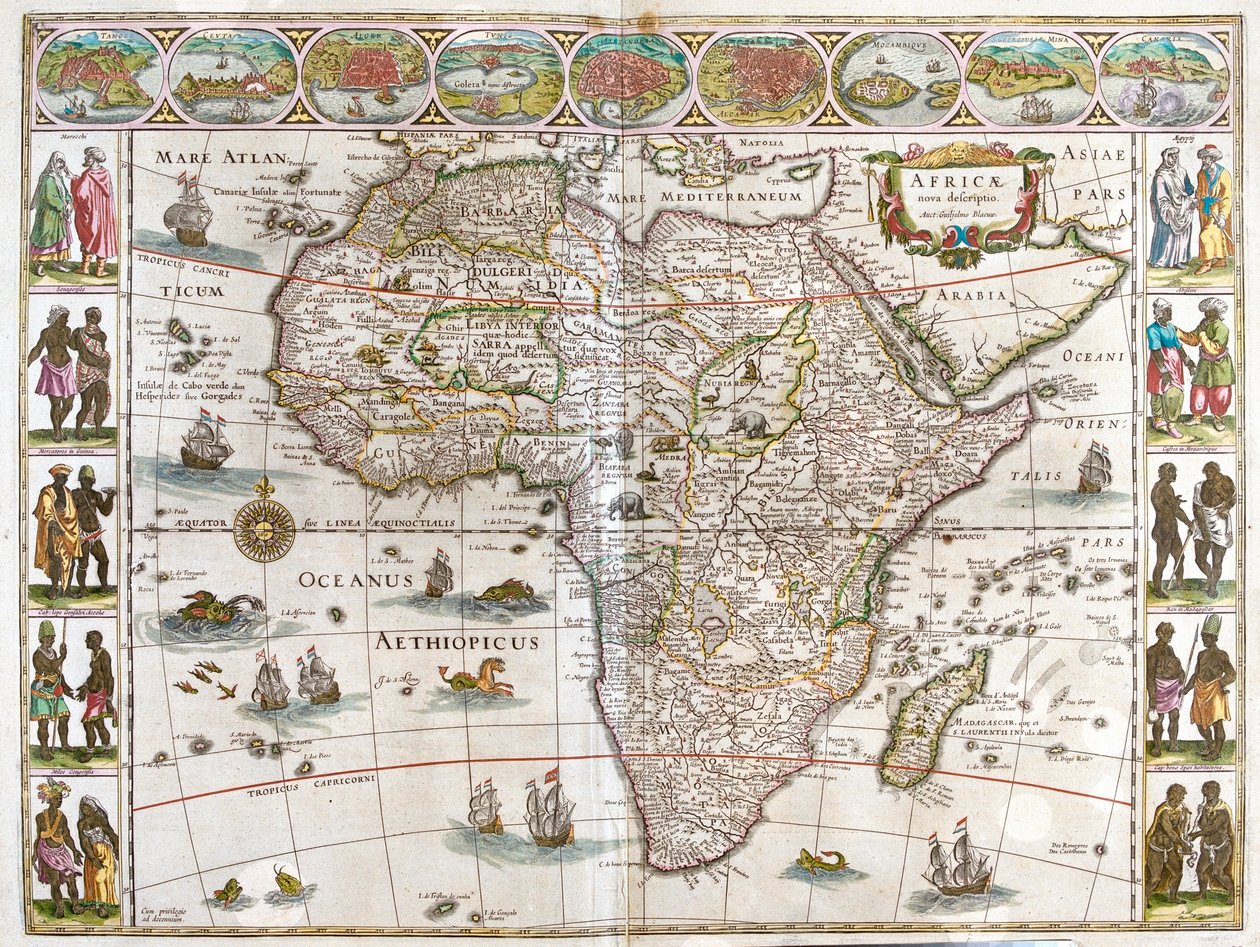 非洲，阿姆斯特丹 Willem Blaeu 所著《Theatrum Orbis Terrarum, sive Atlas Novus》中。 作者 威廉·布劳