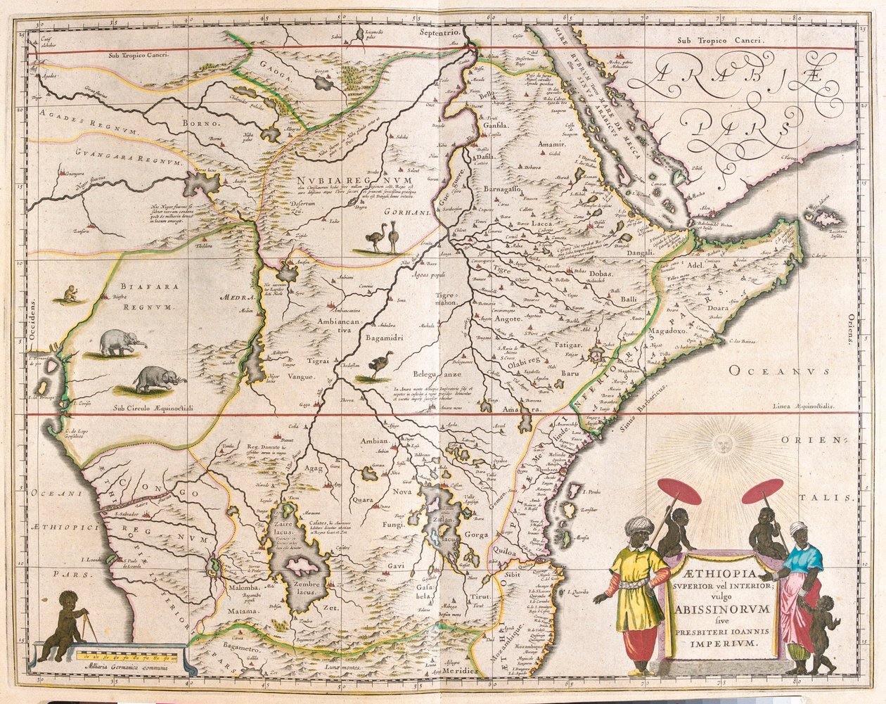 包括莫桑比克在内的非洲中部和东部，载于 Willem Blaeu 的《Theatrum Orbis Terrarum, sive Atlas Novus》，阿姆斯特丹 作者 威廉·布劳