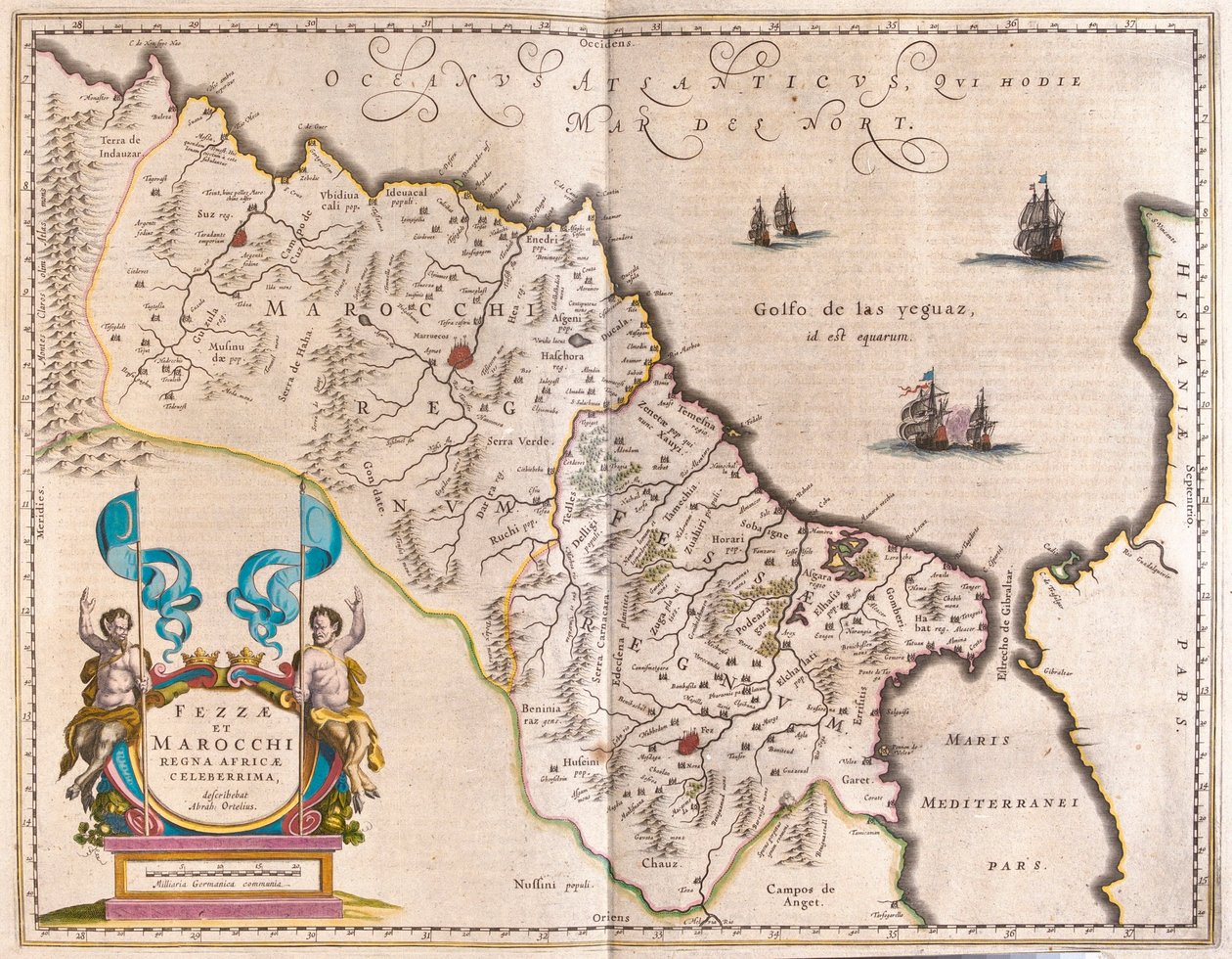 西北非和摩洛哥，载于威廉-布劳的 "Theatrum Orbis Terrarum, sive Atlas Novus"，阿姆斯特丹 作者 威廉·布劳