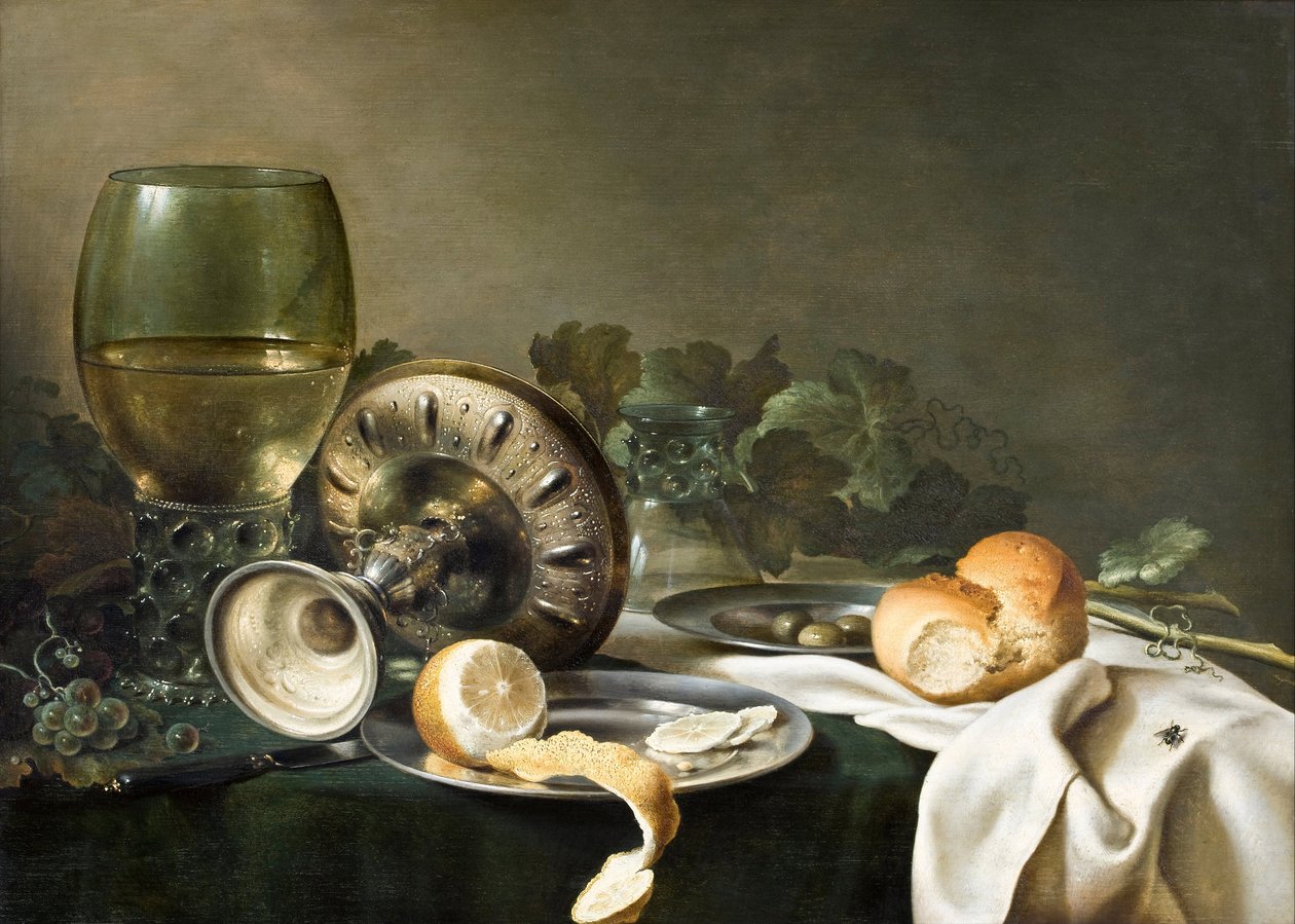 Nature morte - 静物 - Willem Claesz (Claeszoon) Heda (1594-1680) 的绘画 - Hallwyl Museum, Stockholm © Fine Art Images / Leemage 作者 威廉·克拉斯（Willem Claesz）。赫达