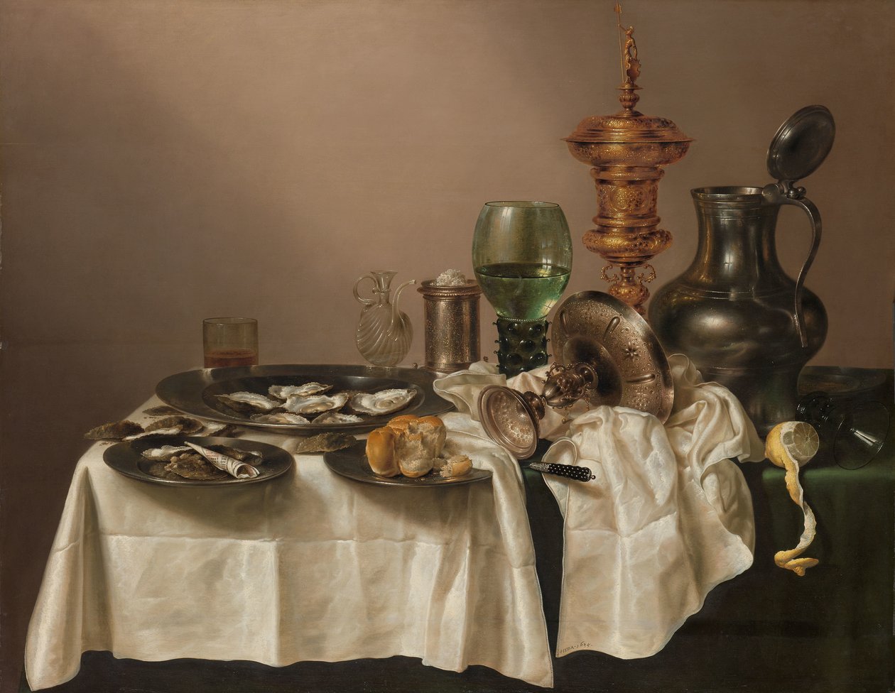 有镀金高脚杯的静物
有镀金高脚杯的静物 作者 威廉·克拉斯（Willem Claesz）。赫达