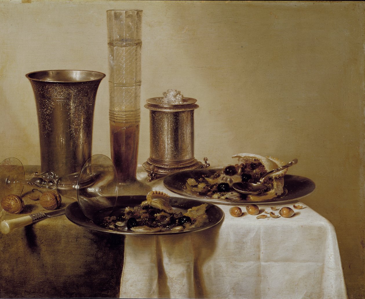 甜点，1637年 作者 威廉·克拉斯（Willem Claesz）。赫达