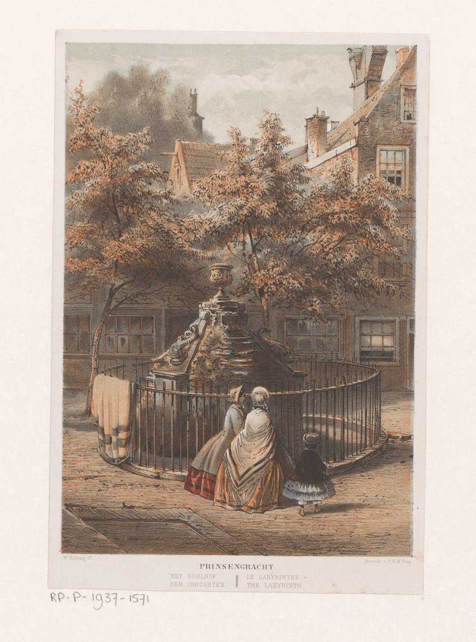 阿姆斯特丹迷宫中的喷泉
Prinsengracht the labyrinth / der Irrgarten / le labyrinthe / the labyrinth（标题见实物） 作者 小威廉·赫金