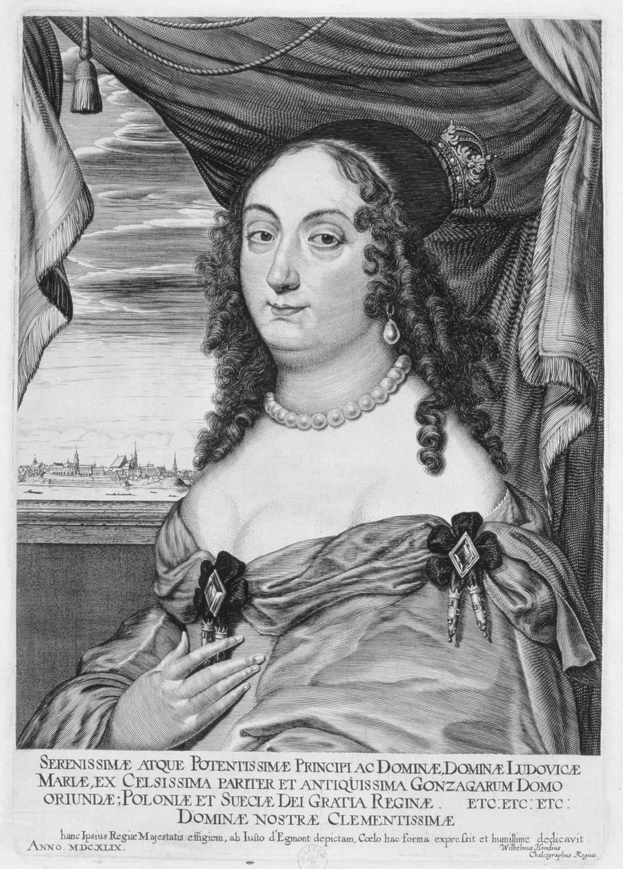 Maria Ludwiga Gonzaga（1611-67）波兰女王，1649年 作者 威廉洪迪乌斯
