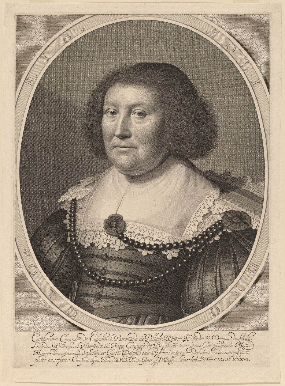 凯瑟琳，帕兰特伯爵夫人 作者 威廉·雅各布斯·德尔夫 (Willem Jacobsz Delff) 继米歇尔·范·米勒维尔德之后