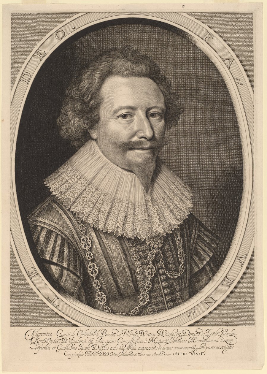 帕兰特伯爵弗洛伦特二世 作者 威廉·雅各布斯·德尔夫 (Willem Jacobsz Delff) 继米歇尔·范·米勒维尔德之后