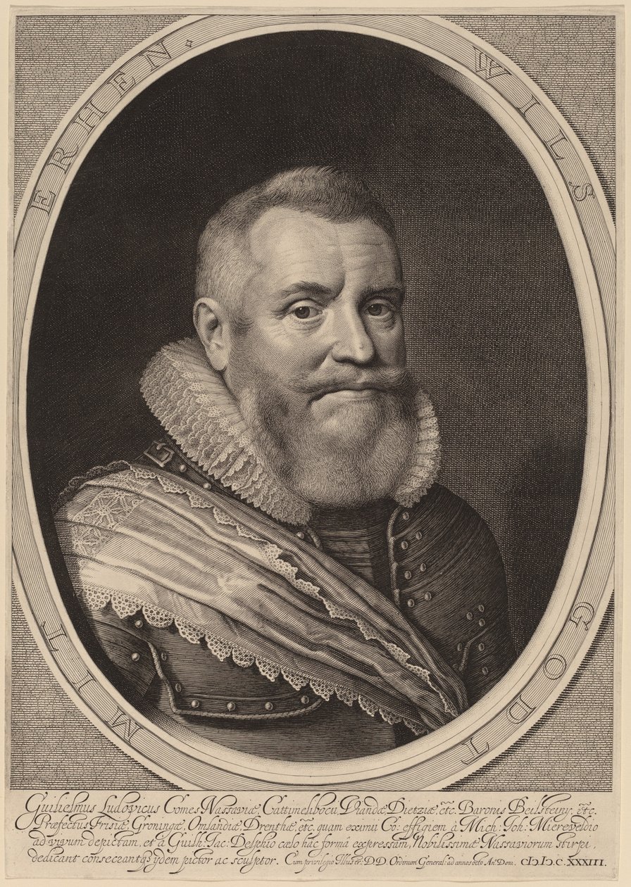 威廉-路易斯，纳索-贝尔斯坦伯爵 作者 威廉·雅各布斯·德尔夫 (Willem Jacobsz Delff) 继米歇尔·范·米勒维尔德之后