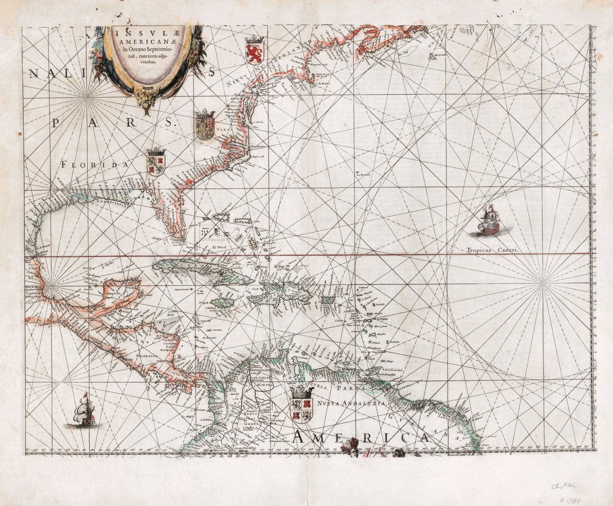 Insvlæ Americanæ in Oceano Septentrionali cum terris adjacentibus.LOC 2003630536 作者 威廉·詹松·布劳