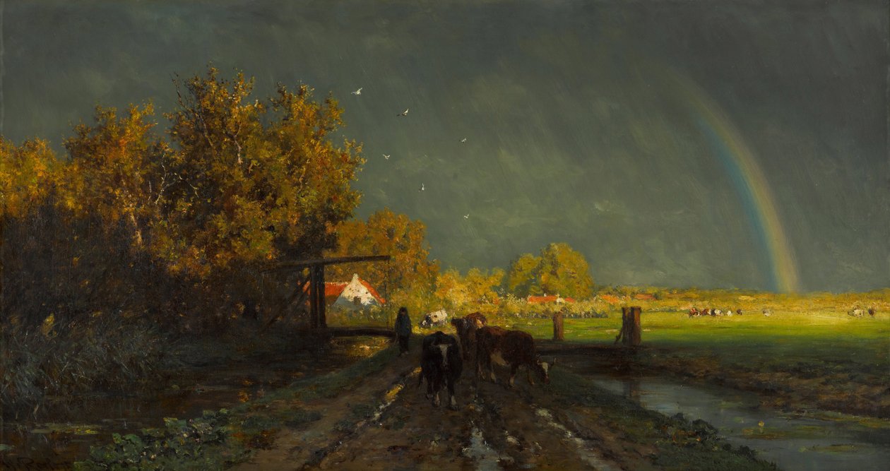 "Arc en ciel" (Rainbow) Peinture de Willem Roelofs (1822-1897) - 1875 - Oil on canvas Dim 96,2x147,7 cm Gemeentemuseum Den Haag (La Haye) 作者 威廉·罗洛夫斯