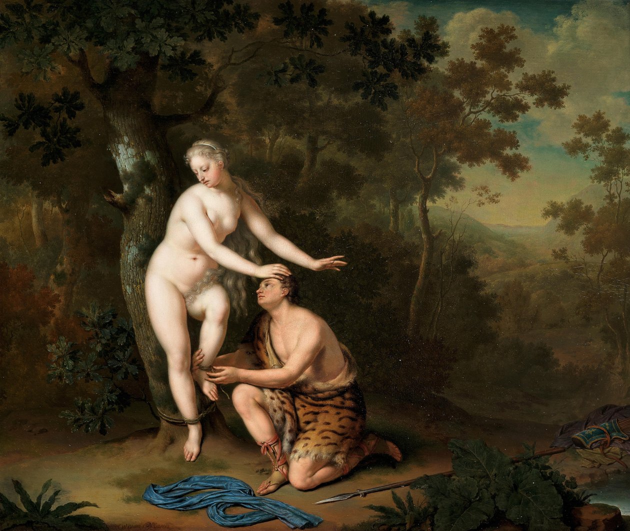 西尔维娅被阿明塔释放，17世纪。 作者 威廉·范·米耶里斯（Willem Van Mieris）