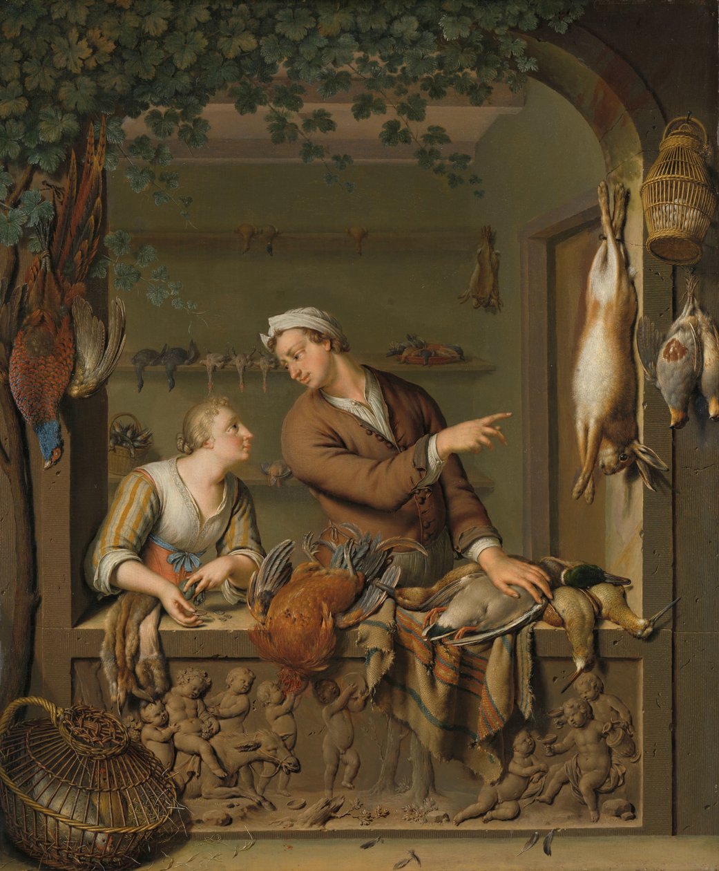 卖家禽的
De poelier 作者 威廉·范·米耶里斯（Willem Van Mieris）