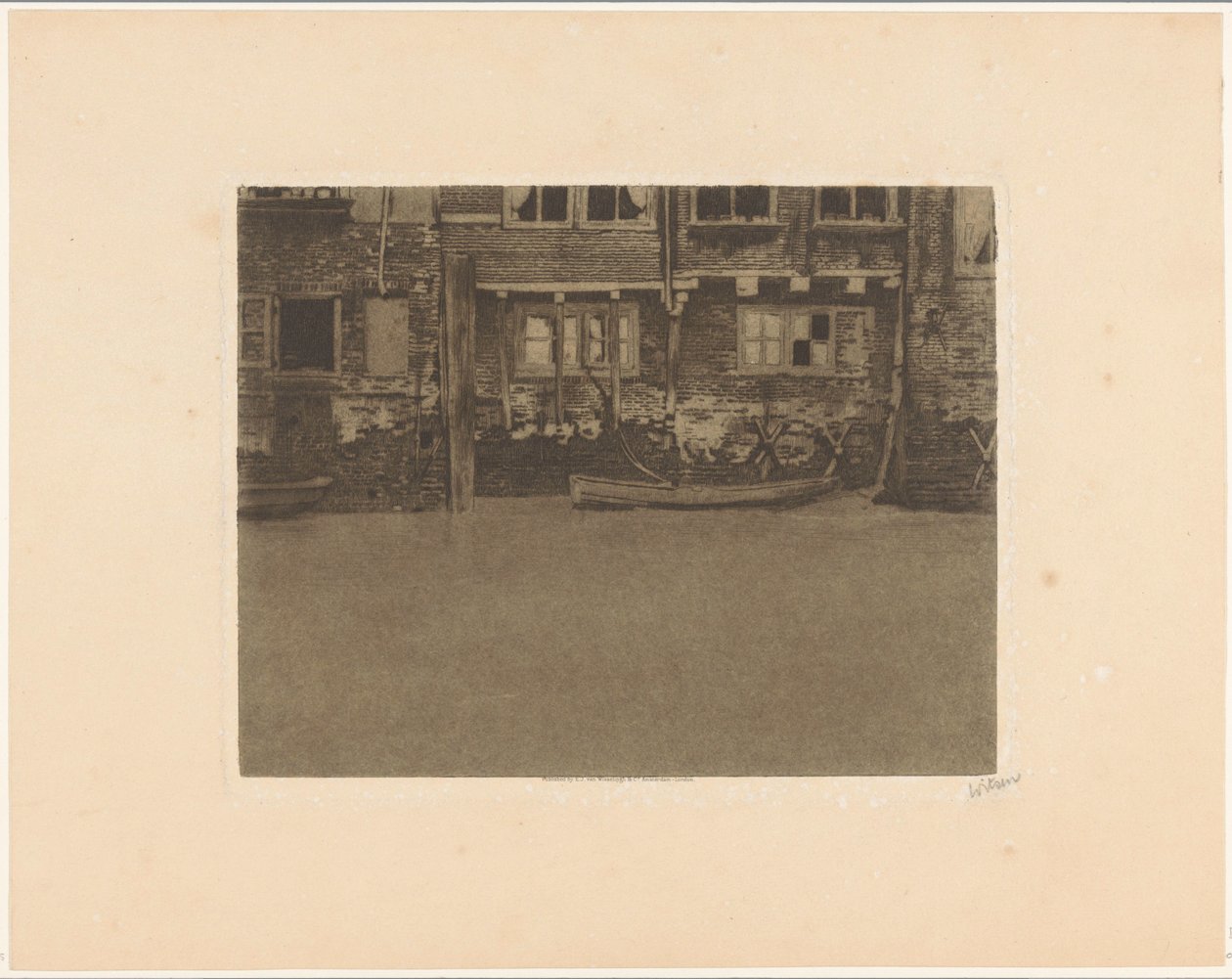 多德雷赫特 Voorstraat 463、461 和 459 的后立面 作者 Willem Witsen（艺术家签名）