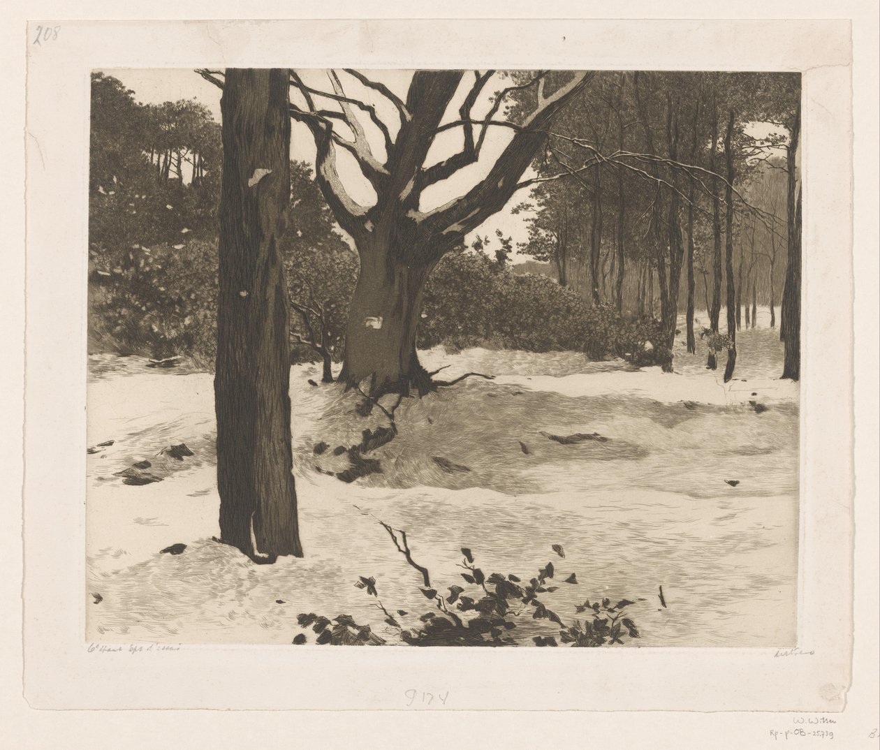 埃德的雪域森林景观 作者 Willem Witsen（艺术家签名）