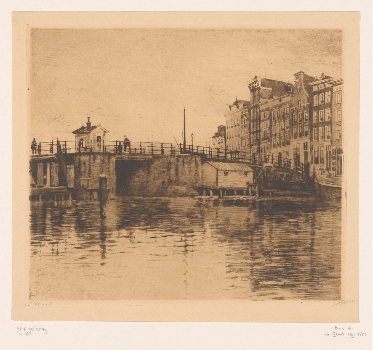 阿姆斯特丹 Kraansluis 景观 作者 Willem Witsen（艺术家签名）