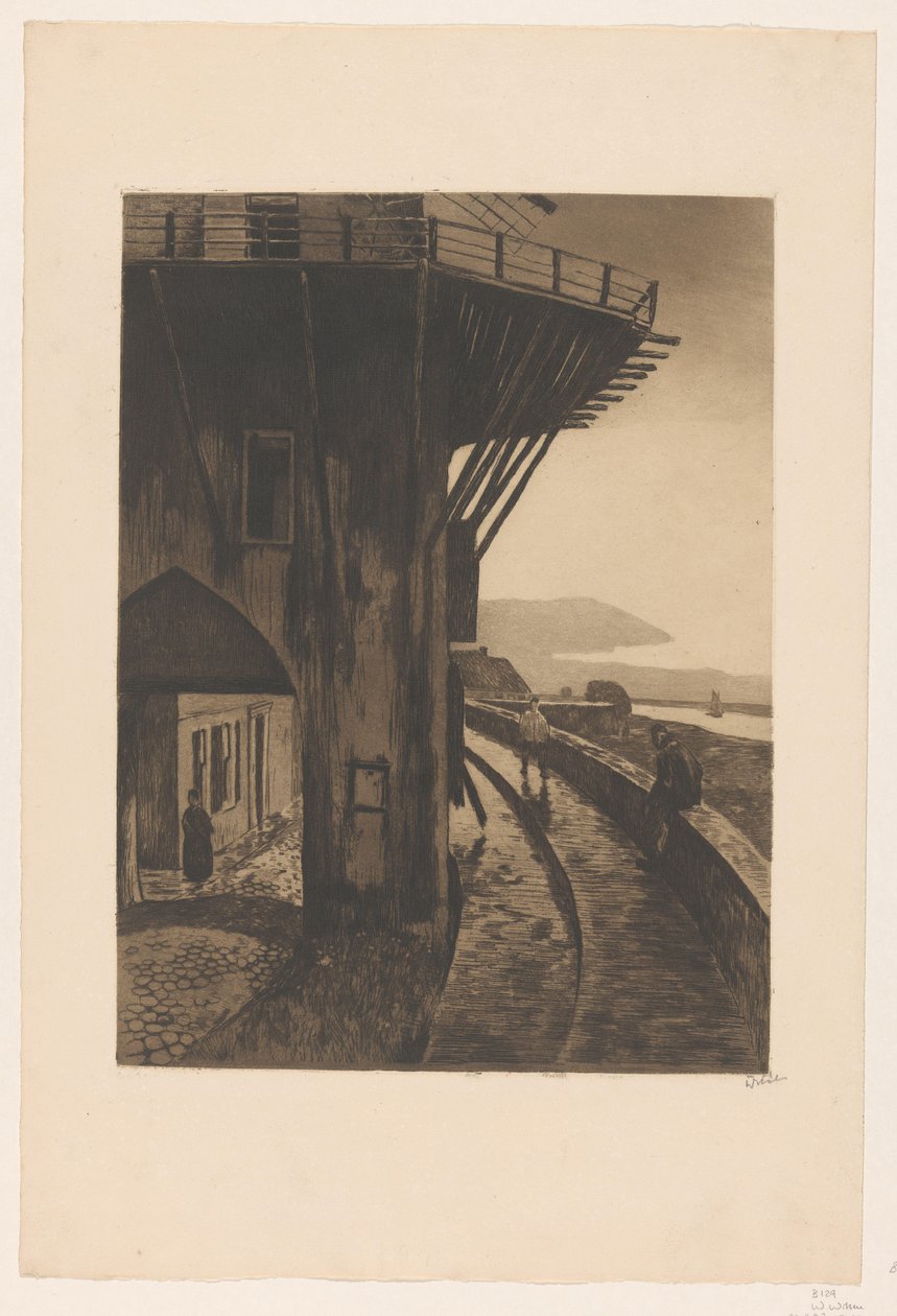 Wijk bij Duurstede 的 Molenpoort 景观 作者 Willem Witsen（艺术家签名）