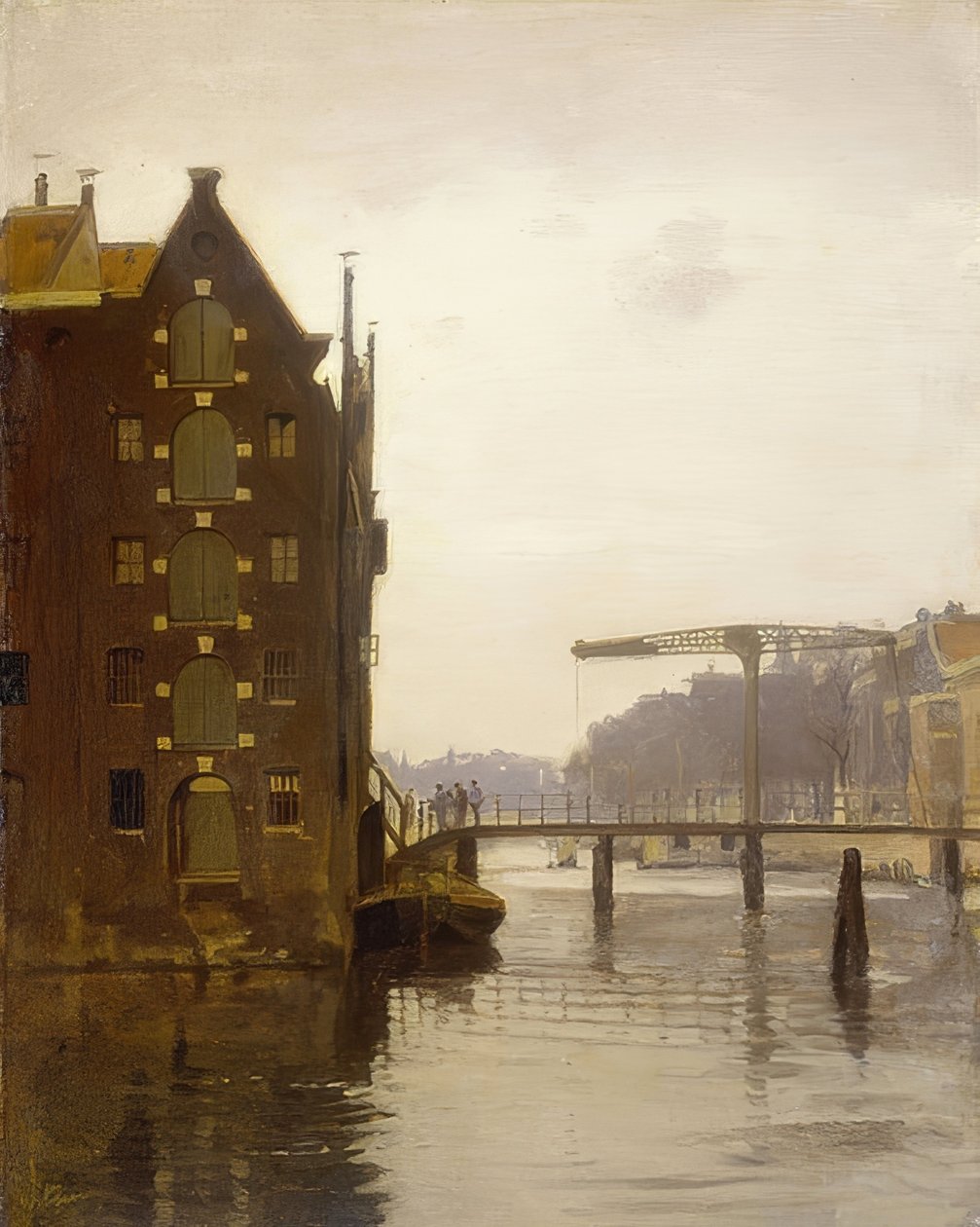 einer Amsterdamer Gracht中的Bodenspeicher（位于Uilenburg的阿姆斯特丹运河上的仓库） 作者 威廉·阿诺杜斯·维特森