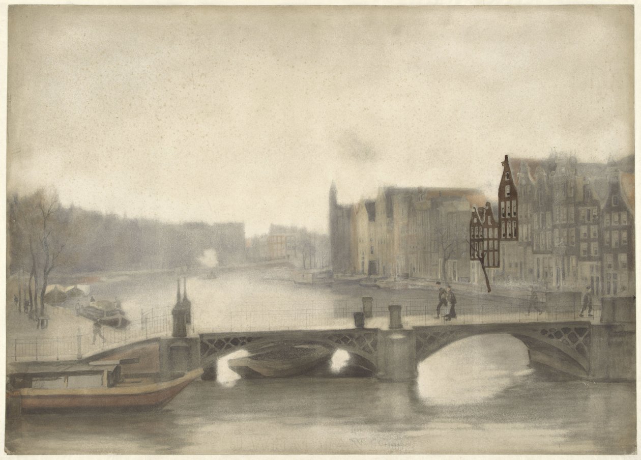 薄雾中的宾嫩阿姆斯特尔（Binnen-Amstel）美景 作者 威廉·阿诺杜斯·维特森