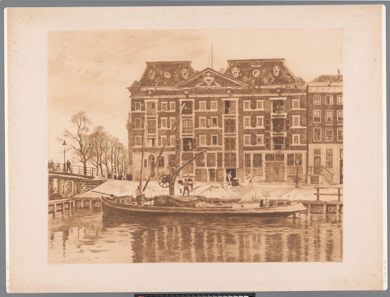 Gezicht op de gevel van het pakhuis van de WIC vanaf Oudeschans gezien West-Indisch Huis (original title) 作者 威廉·阿诺杜斯·维特森