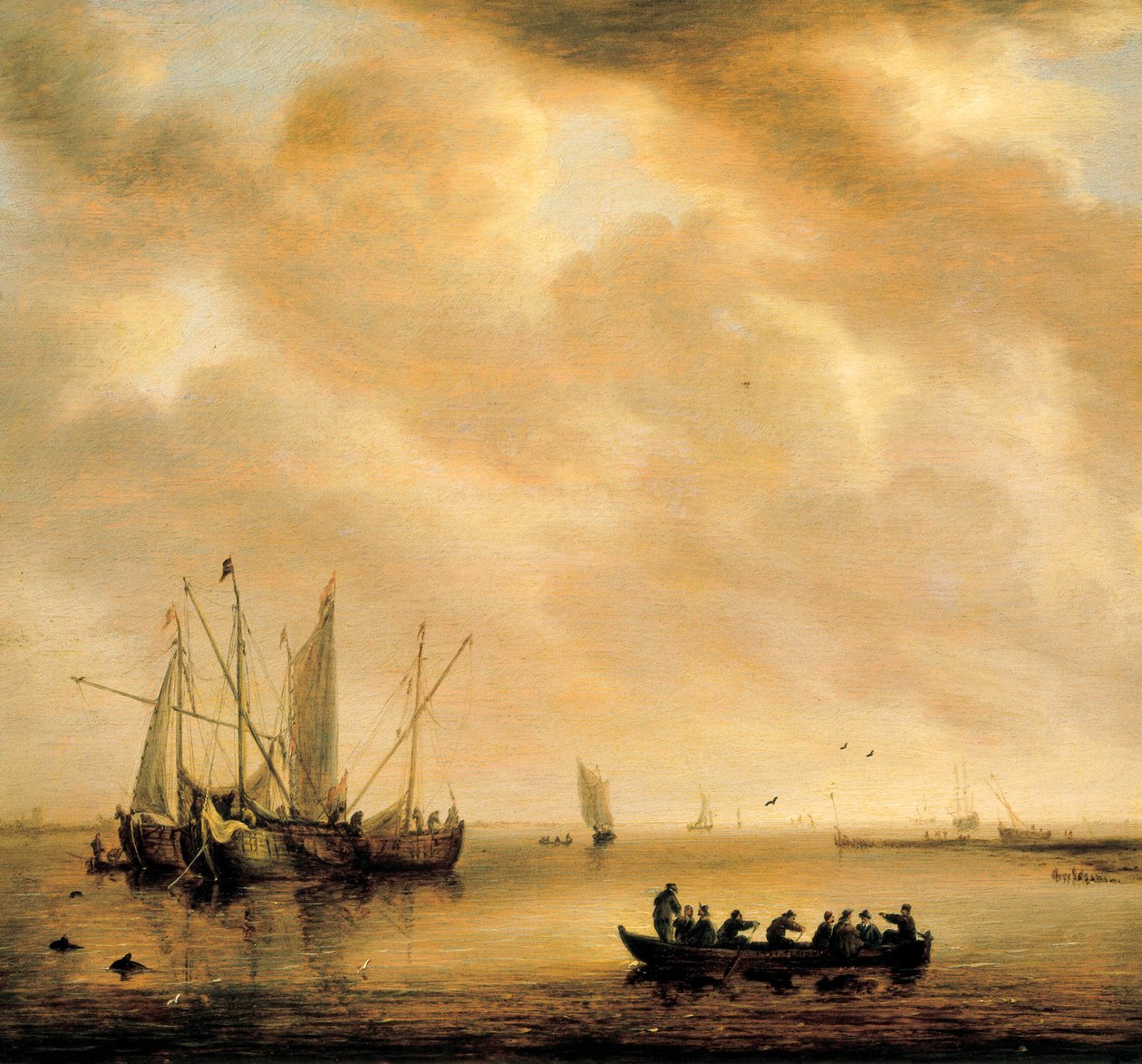 "海景"。威廉-凡-迪斯特（1610-1673）的画作 作者 威廉·范·迪斯特