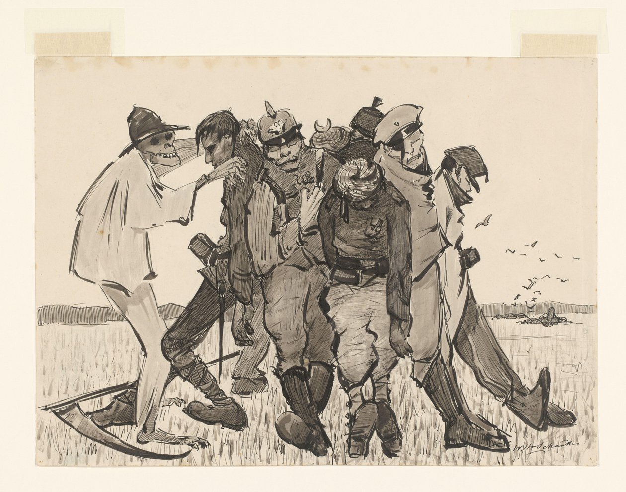 收获 1918 年现代玉米穗（实物上的原标题） 作者 Willem van Schaik（艺术家签名）