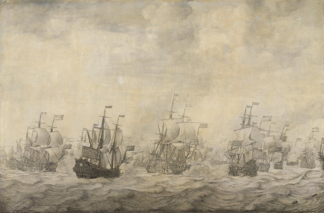 1665-67 年第二次英荷战争中 1666 年 6 月 11-14 日四天战役的插曲 作者 威廉·范德维尔德（一）