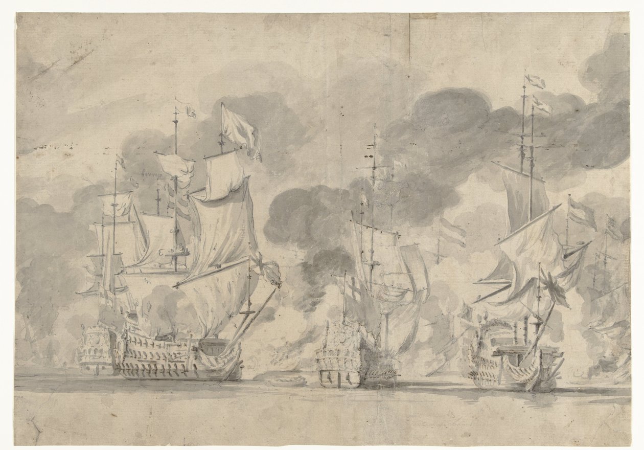 1665 年 6 月 13 日洛斯托夫特战役 作者 威廉·范德维尔德（一）