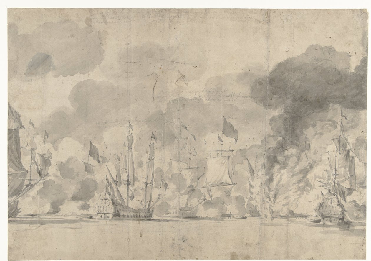 1665 年 6 月 13 日的洛斯托夫特海战 作者 威廉·范德维尔德（一）