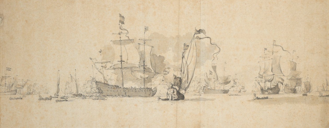 荷兰舰队的战争会议，1665 年 5 月？ 作者 威廉·范·德·雅戈尔·维尔德