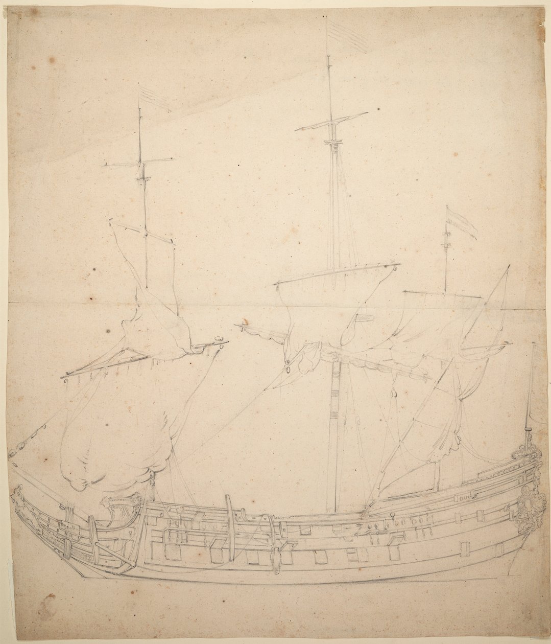 弗拉德肖像》（？），约 1661 年（胶印，石墨） 作者 威廉·范·德·雅戈尔·维尔德