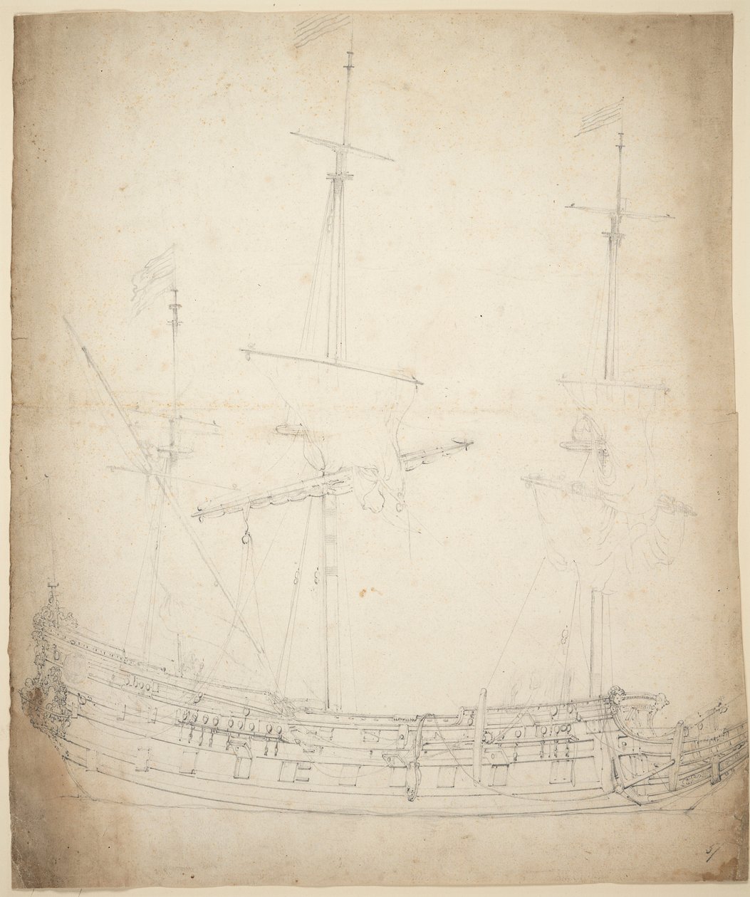弗拉德肖像》（？），约 1661 年（胶印，石墨） 作者 威廉·范·德·雅戈尔·维尔德