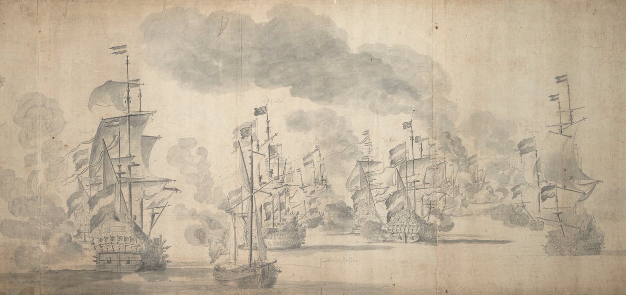 索勒贝战役，1672 年 5 月 28 日至 6 月 7 日（石墨） 作者 威廉·范·德·维尔德·韦尔德