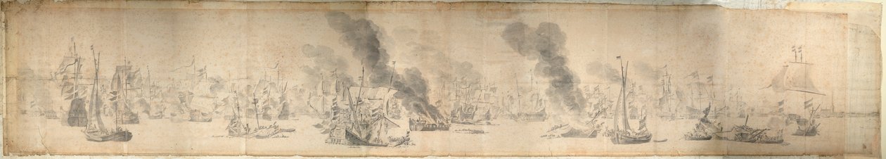 峡湾之战，1658 年 10 月 29 日，约 1658 年（纸张） 作者 威廉·范·德·维尔德·韦尔德