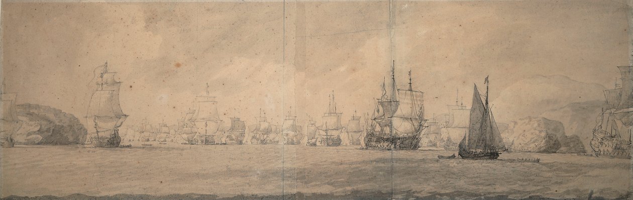 1665 年 8 月 25 日至 9 月 4 日，驶向 Bok op Raa（Bjaelkero）的荷兰印度洋舰队 作者 威廉·范·德·维尔德·韦尔德
