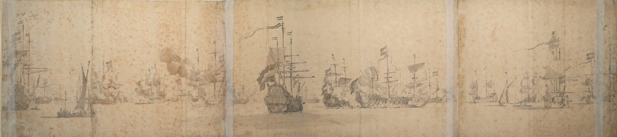 1664 年 11 月荷兰海岸外的荷兰舰队 作者 威廉·范·德·维尔德·韦尔德