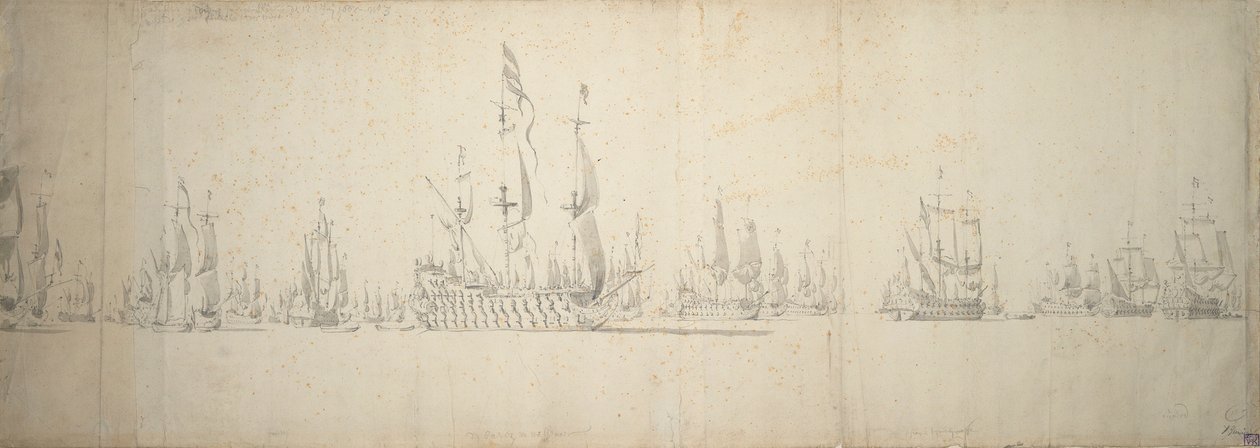 洛斯托夫特战役前一天，1665 年 6 月 2 日至 12 日 作者 威廉·范·德·维尔德·韦尔德
