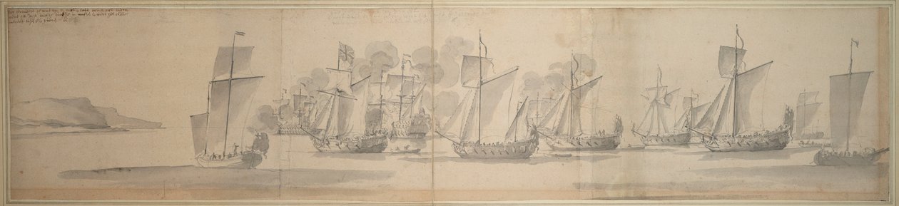1673 年 11 月 21 日/12 月 1 日，摩德纳的玛丽从加莱到多佛尔的旅程 作者 威廉·范·德·维尔德·韦尔德