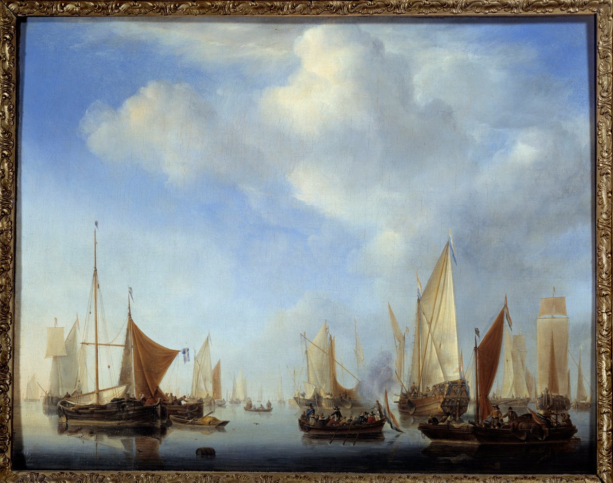 小船队 Willem Van de Velde II the Younger 的绘画（1633-1707） 作者 威廉·范·德·雅戈尔·维尔德