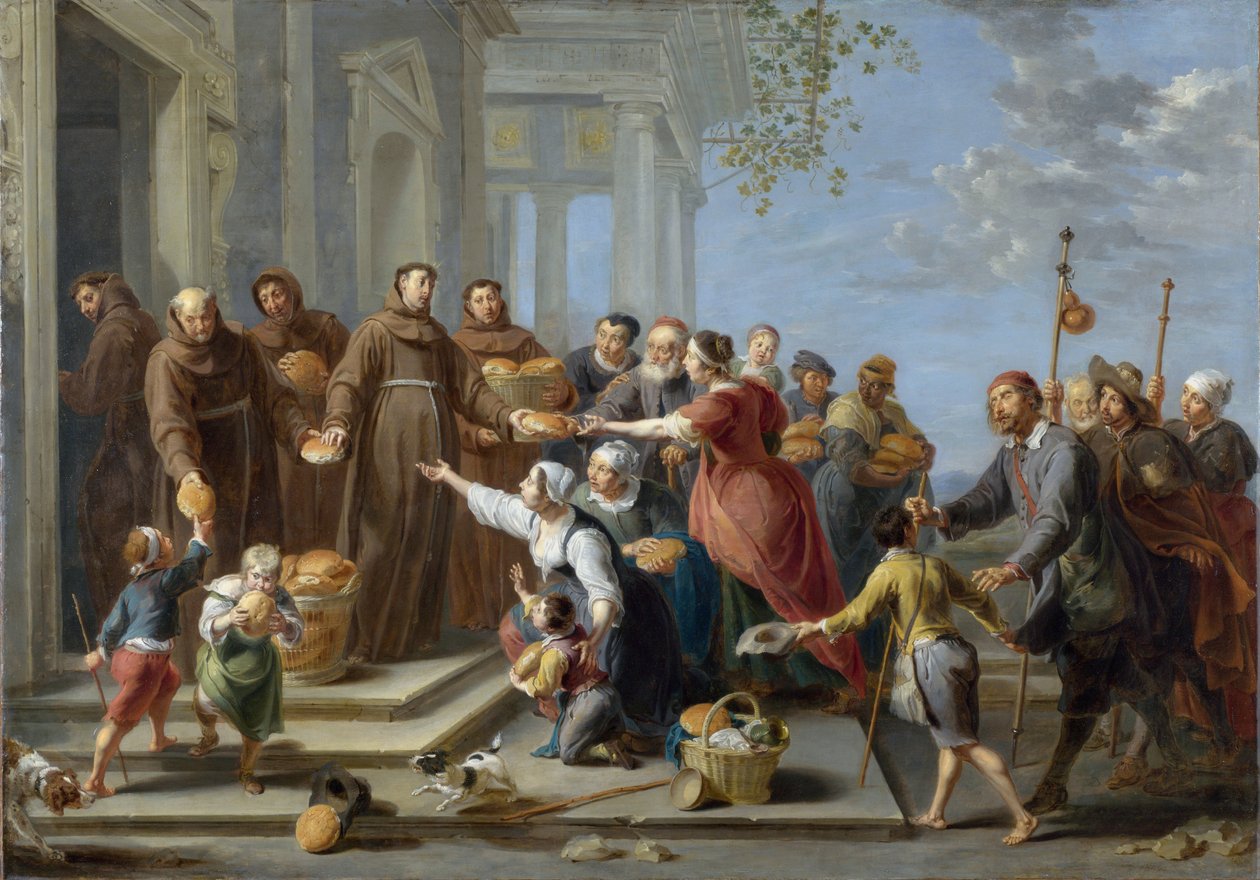 Saint Antoine de Padoue distribuant du pain - Peinture de Willem van Herp l