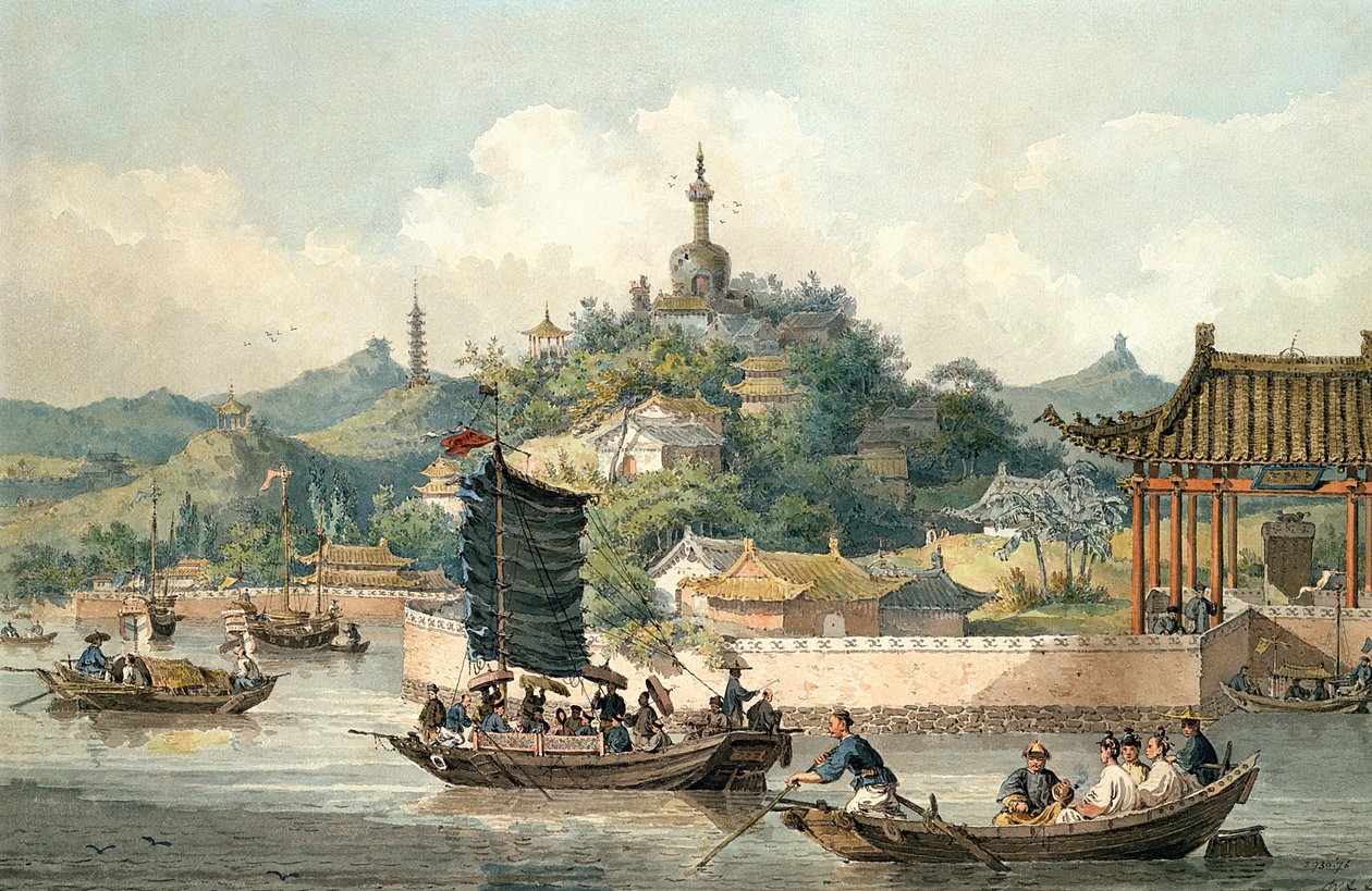 中国皇帝的花园，皇宫，北京，1793年 作者 威廉·亚历山大