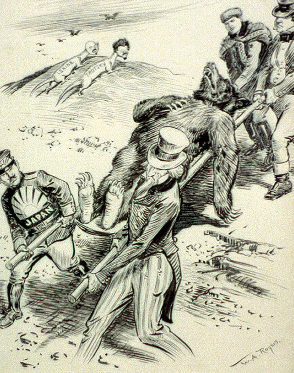 1918年红色恐慌期间出版的“反共卡通”医院案例 作者 罗杰斯之后的威廉·艾伦