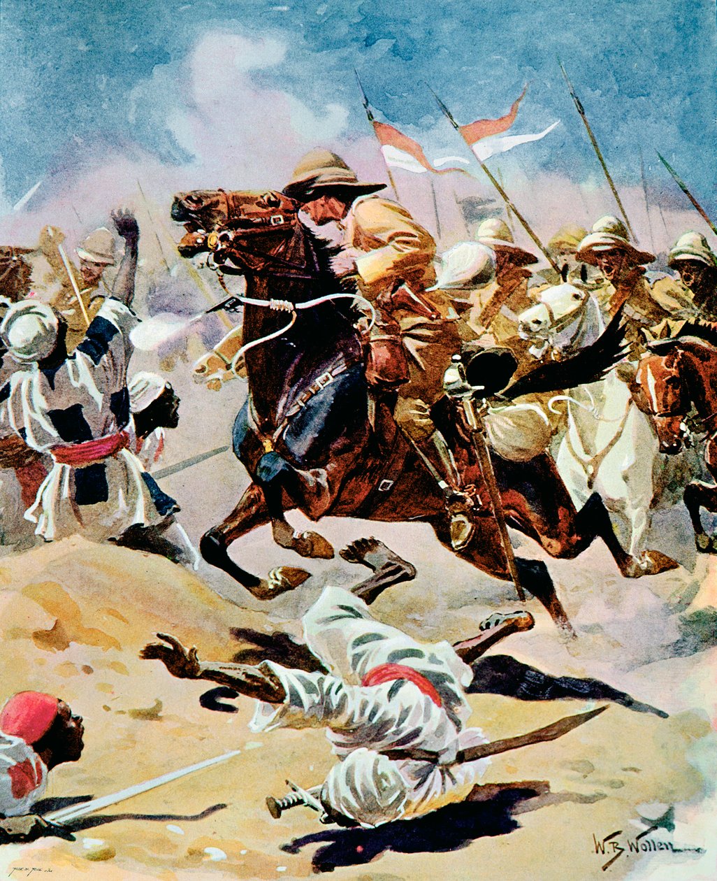 1898年9月2日在恩图曼的第21枪骑兵的冲锋 作者 威廉·巴恩斯（William Barnes）羊毛